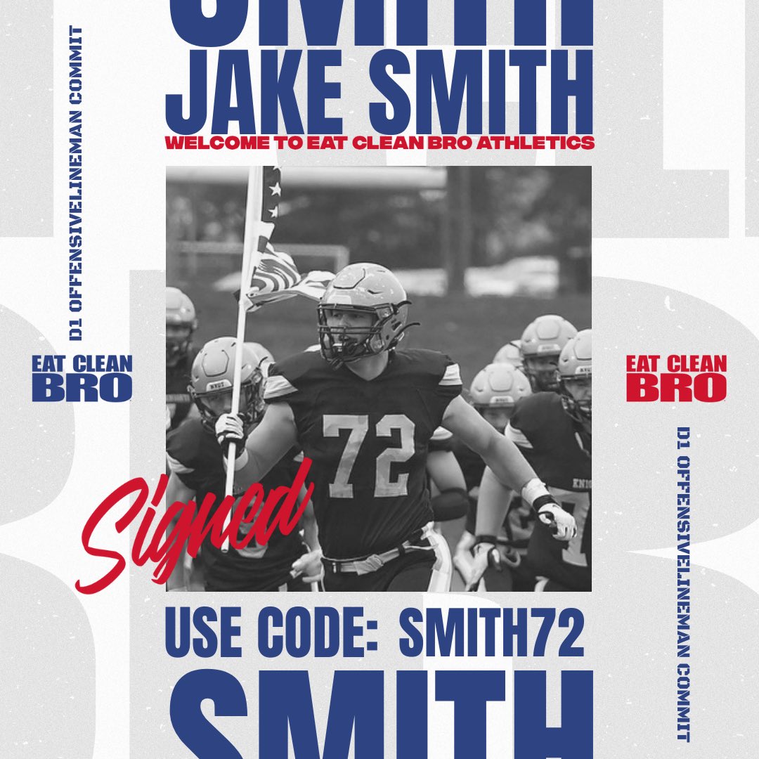 jsmith7240's tweet photo. Proud to announce my first NIL deal and partnership with @eatcleanbro . As an athlete, their food will give me the proper nutrition that I need in order to succeed at the next level.

Use my code (SMITH72) for 10% off. #eatcleanbro https://t.co/DKsDuXHtUD