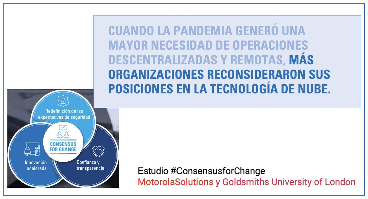 PosadasOAlex's tweet photo. Organismos de #seguridadpública requieren ser ágiles en operaciones y tiempos. La #tech en la #nube proporcionan escalabilidad, acceso a redes y análisis El sw es más económica y de fácil actualización. #ConsensusforChange @MotorolaLatAm   y @GoldsmithsUoL https://t.co/wnemjwHqD8 https://t.co/KuQOJCD2hr