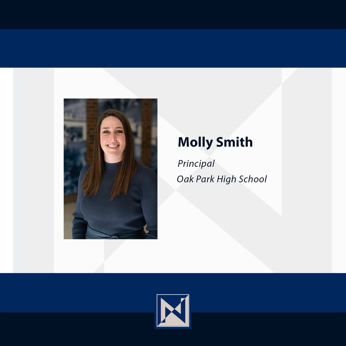 This evening, the Board of Education approved the appointment of Mrs. Molly Smith as the next principal of Oak Park High School. Congratulations!