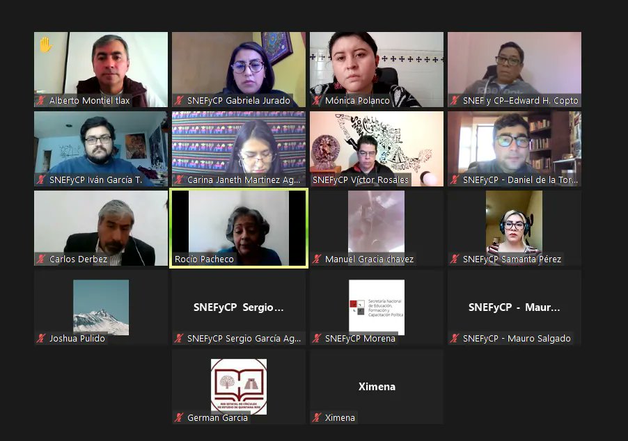 iefpc_morena's tweet photo. ✅Como cada martes estuvimos participando en la reunión con la Secretaría Nacional de Educación, Formación y Capacitación Política y lxs compañerxs de los estados.

¡Seguimos #RevolucionandoConciencias!🙌🏻 https://t.co/2wUOdEKk2Z