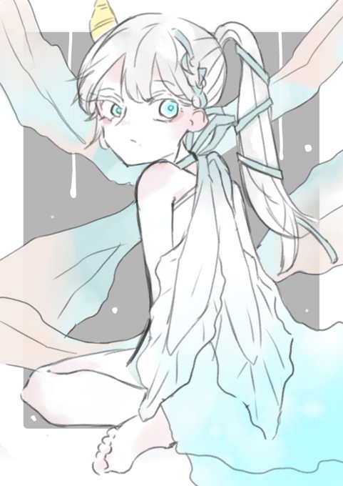 手描きイラスト オリジナル ウミウシ ヒオドシユビウミウシ 女の子 擬人化 プレゼント 女の子
