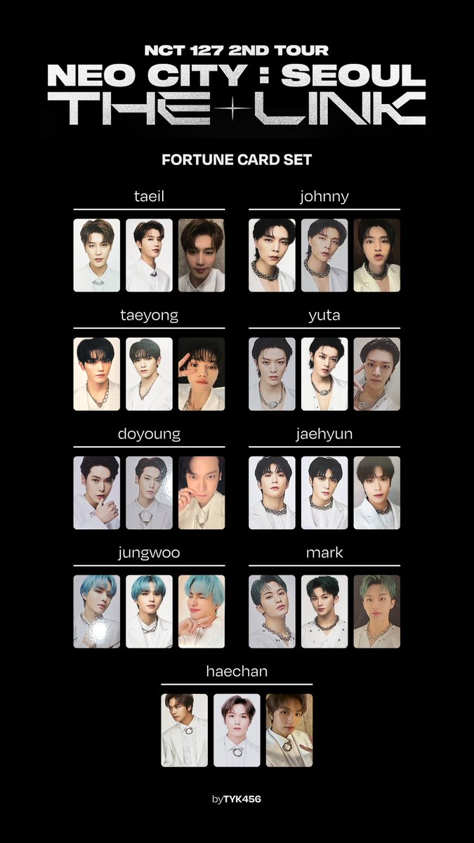 NCT 127 Neocity The Link MD fortune card set complete photocard