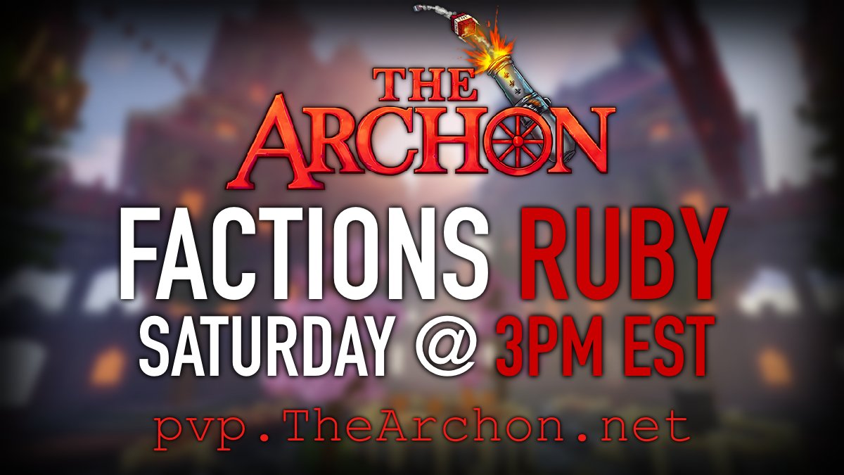 TheArchon's tweet photo. The upcoming season of Factions Ruby begins soon!🌹

The next map starts this Saturday at 3:00 PM EST 🕒

‼️ Follow &amp; Retweet for a chance to win a Legendary Dungeon Key! ‼️

🔗https://t.co/7S5iuWbJ5L
🔗https://t.co/FcVIuD5FFm
🔗https://t.co/tFsBwha1xY https://t.co/iAY2MM4RwA