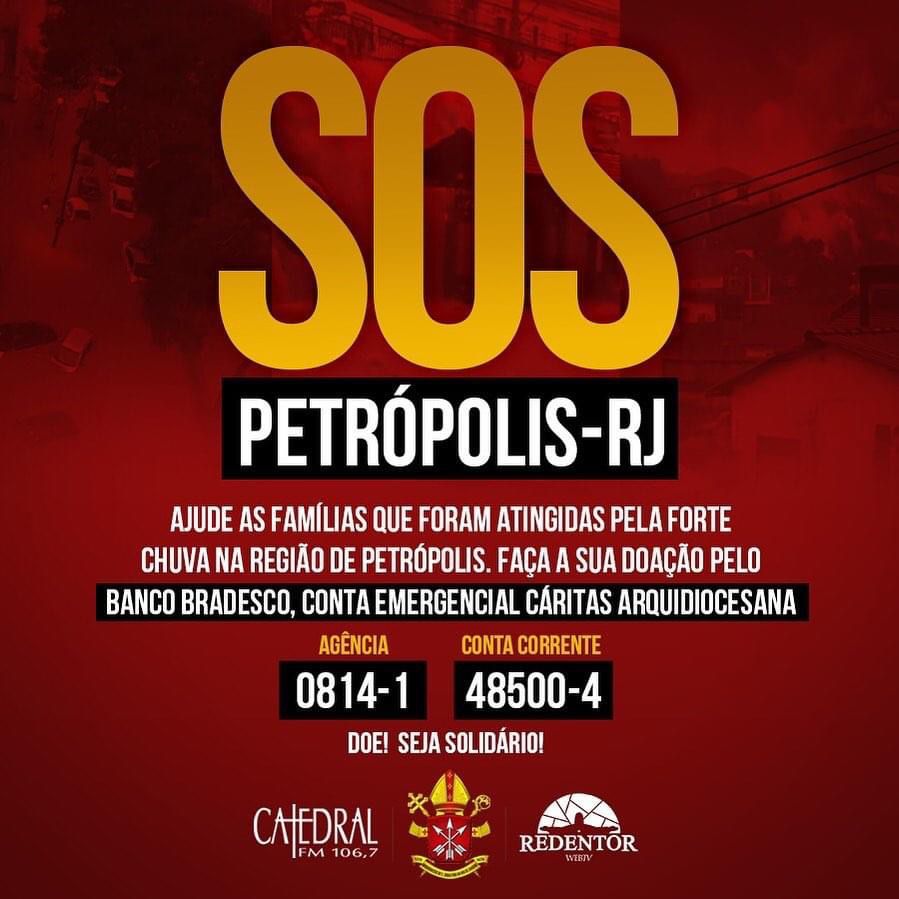 Campanha SOS Petrópolis. Momento de uma grande corrente do bem. 🙏🏾
#Petrópolis #Chuvas #Solidariedade <a href="/arqrio/">Arquidiocese do Rio de Janeiro</a>
