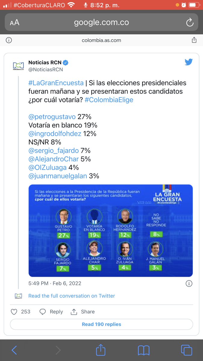 NilsonJavierB's tweet photo. @SaVanessCa Yo lo que si creo es que debemos revisar muy bien la información que #Publicamos porque esto es muy grave, los datos que la niña presenta NO son los de la #LaGranEncuesta de Medios asociados.
Todos los datos están tergiversados, miremos bien la Imagen abajo👇
@WONDERWOMAN120 https://t.co/Rrj2HK4Gpi
