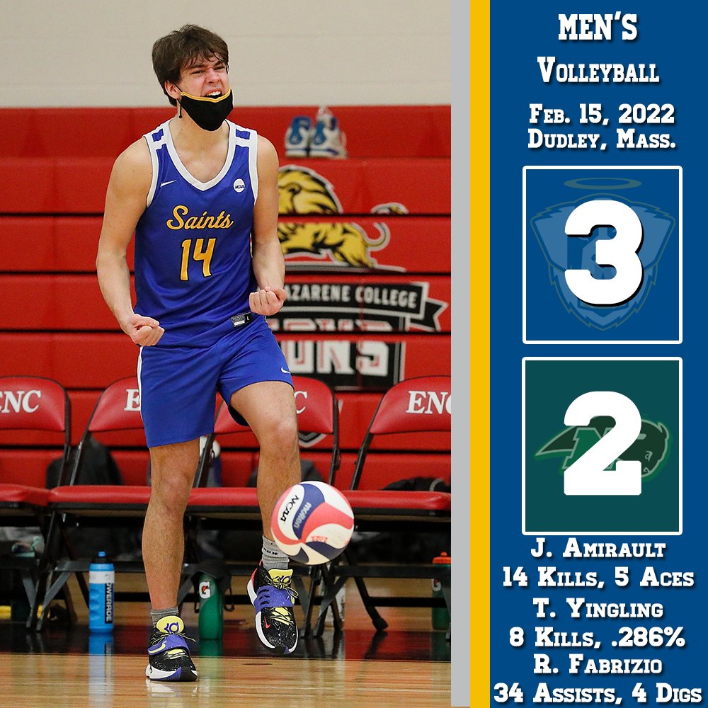 ECSaints's tweet image. After falling behind 2-1 tonight at Nichols, Saints Men&apos;s Volleyball took sets four and five to complete the comeback in a 3-2 victory over the Bison! MVB improves to 6-5 this season and is now 2-0 in five-set matches in 2022! #GoECSaints