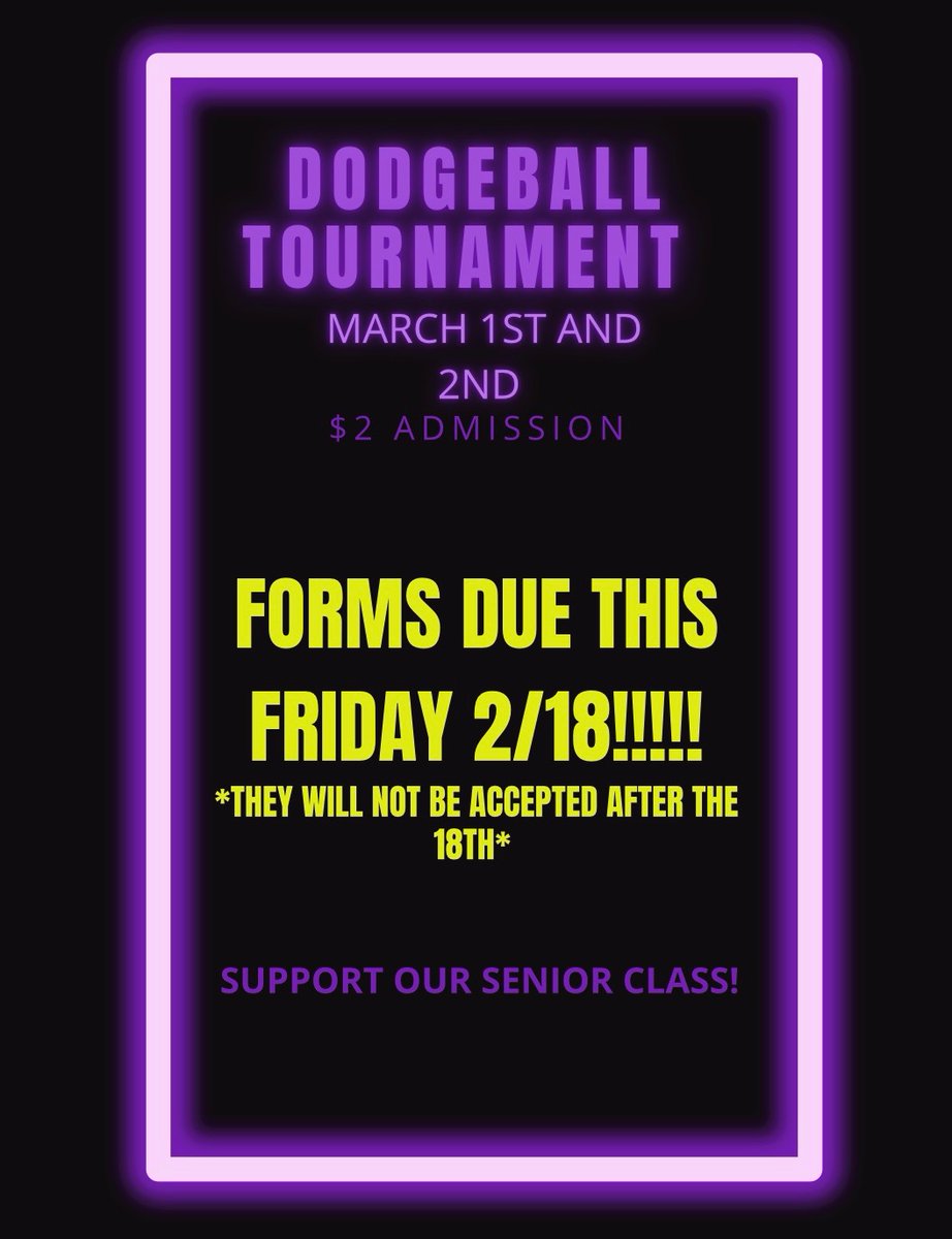 Get your dodgeball forms in!