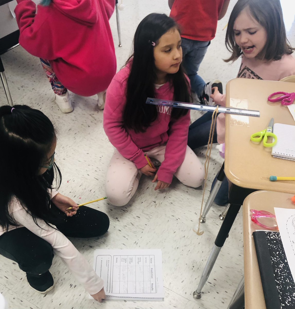 wade_cara's tweet photo. Today we constructed and explored pendulums. I think Newton would be proud. #newtonsfirstlaw #motion #forces #4cs https://t.co/CHb9k66Avt