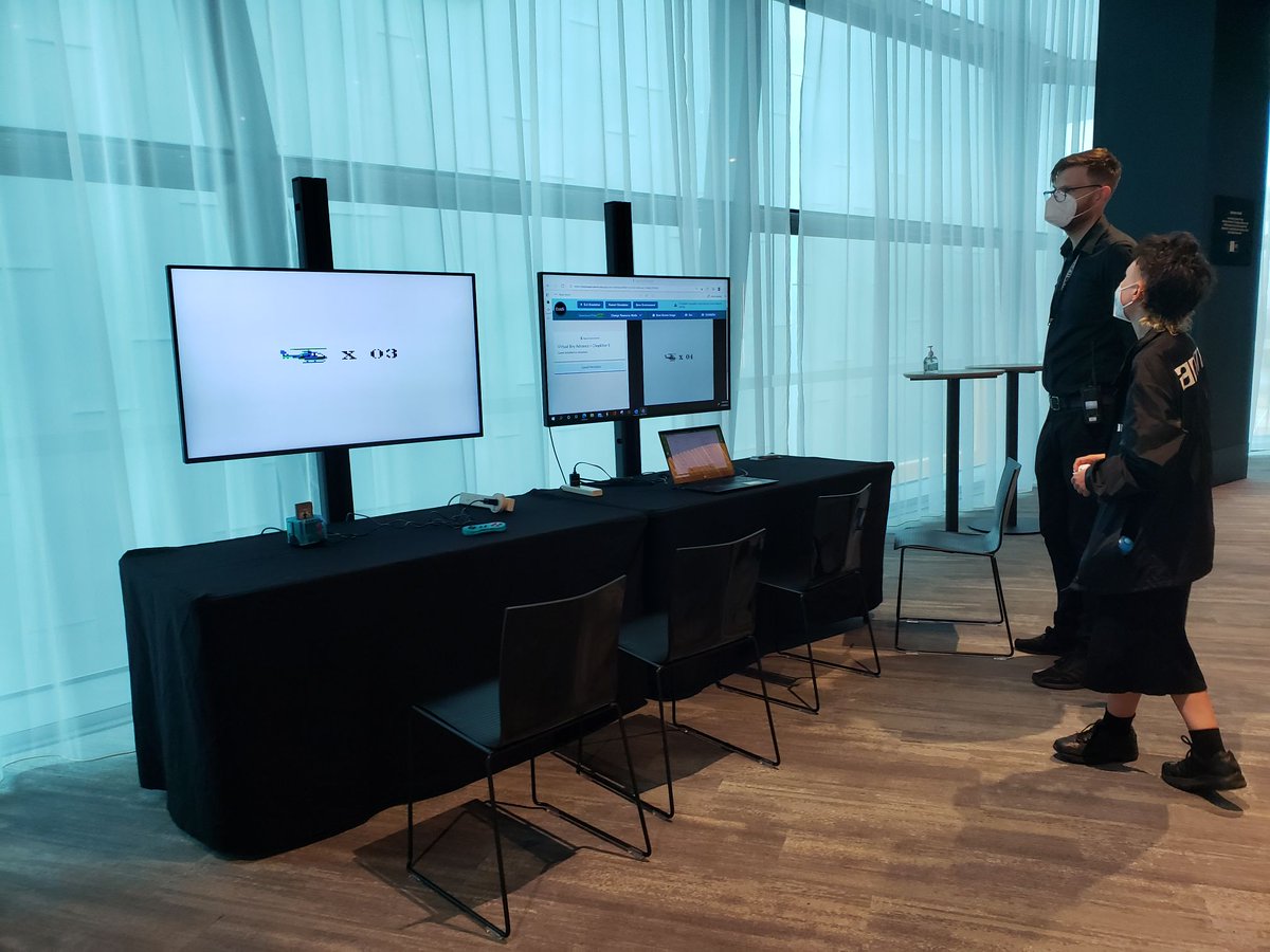 AgainPlay's tweet photo. "Side by Side" is an Expo showing 4 games from our team's project running on original hardware next to it running in EaaSI (Emulation as a Service Infrastructure). It's open for 3 days @ACMI for those in Melbourne. Pics for those not: #BDCH22 #gamehistory https://t.co/Ck5eJ8Netw https://t.co/Y55pAHiRF3