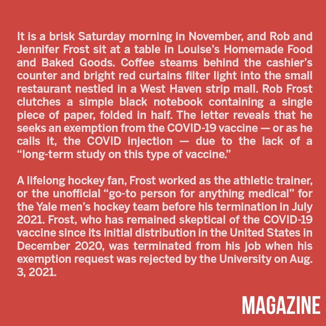 ydnmag's tweet photo. MAGAZINE | Executive Order 14042: The Fight for Vaccine Exemption 

“Rob Frost clutches a simple black notebook containing a single piece of paper, folded in half. The letter reveals that he seeks an exemption from the COVID-19 vaccine.”

Words by Charlotte Hughes. #vaccine https://t.co/jU0Qed3vd2