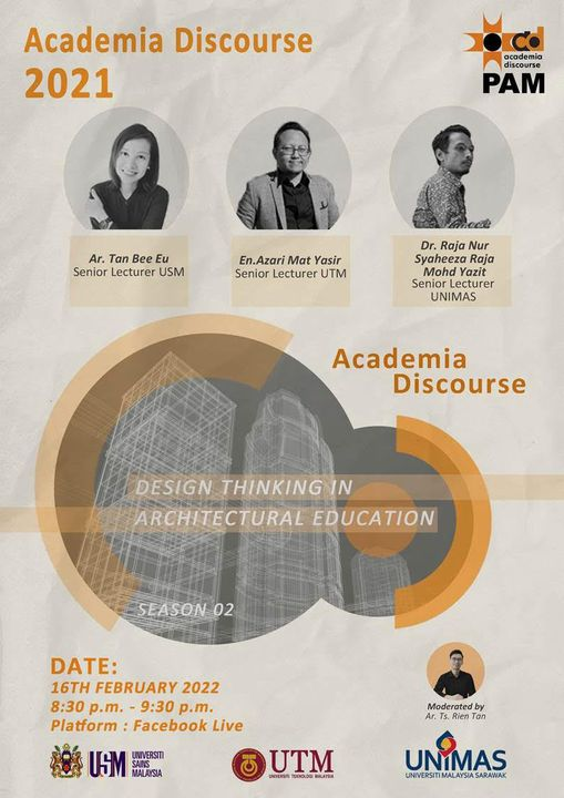 azarimy's tweet photo. Tonight, I will be speaking about architecture education, as a conclusion to the 2021 Academia Discourse. Drop by on FB Live here: https://t.co/g03hTLcik8

See you there! https://t.co/Jrz1NSfZ8T