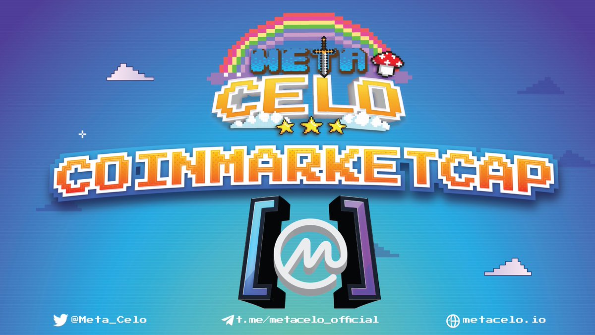 MetaCelo  - $cMETA is listed on Coinmarketcap

⛓ CoinMarketCap Link:  coinmarketcap.com/currencies/met…

📝 Let's give us a ⭐️ and add MetaCelo  $cMETA to your watchlist on CoinMarketCap 👌

#MetaCelo #CELO