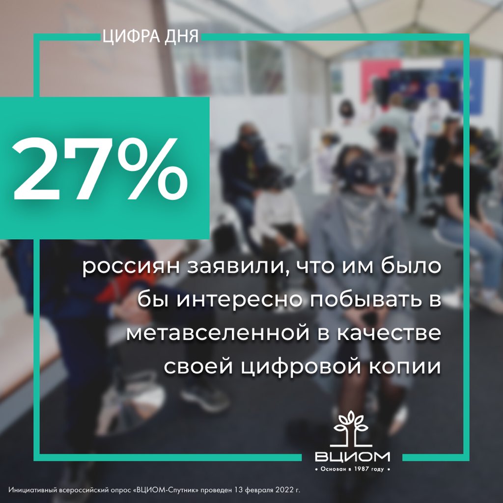 Что такое «метавселенная», россияне пока не знают, но каждый четвертый уже готов попробовать!

wciom.ru/analytical-rev…