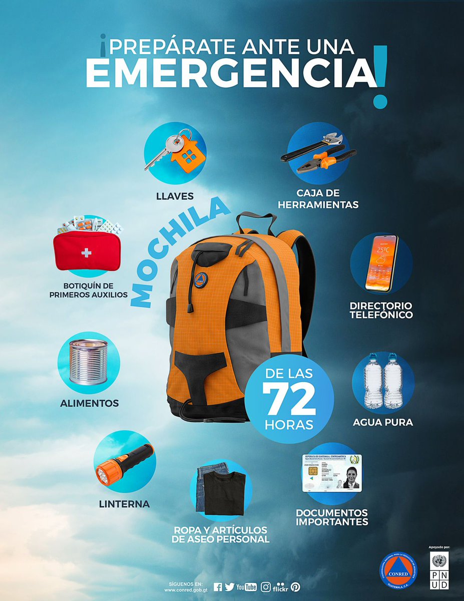 AGN_noticias's tweet photo. #TemblorGT | Ante un sismo, es importante contar con una mochila de las 72 horas. 

📸 @ConredGuatemala. https://t.co/o2k9l5xQ8H