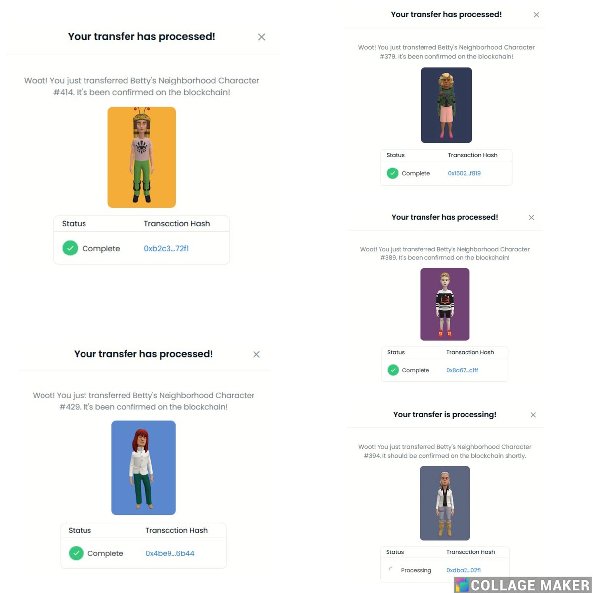 JBEstoque's tweet photo. Congratulations to the Winners of our Free NFT Giveaways! 😊
Stay updated by following this Twitter Account for future announcements
https://t.co/38e41Zszqj
#NFTCommunity #NFTGiveaway #NFTSociety https://t.co/CTlw2fk30R