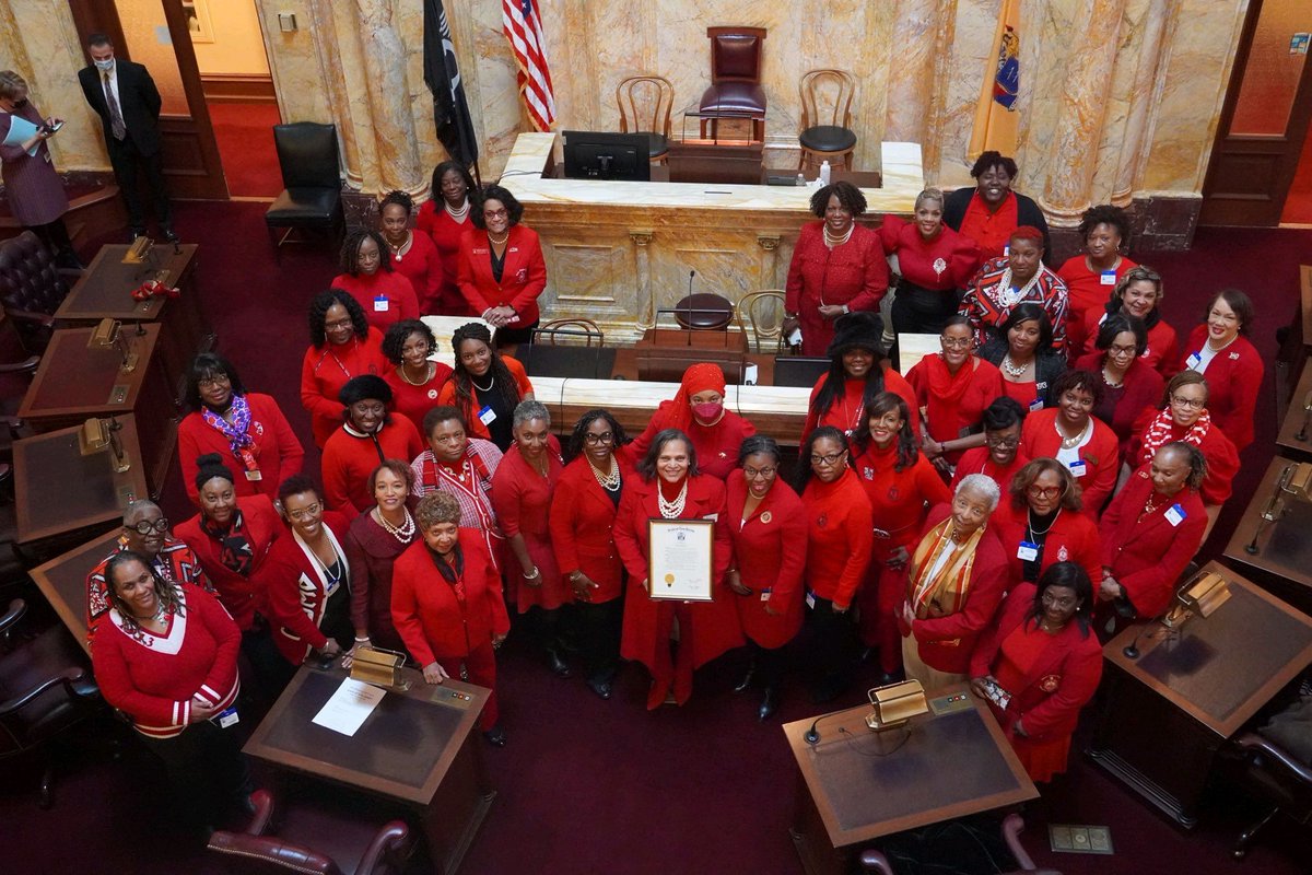#NJGCAC joined Members of Delta Sigma Theta Sorority, Inc. from across the state on Monday as we were presented with an honorary Senate resolution in celebration of Black History Month. We are sisterhood, scholarship, service and social action. #DST109 #TheEast