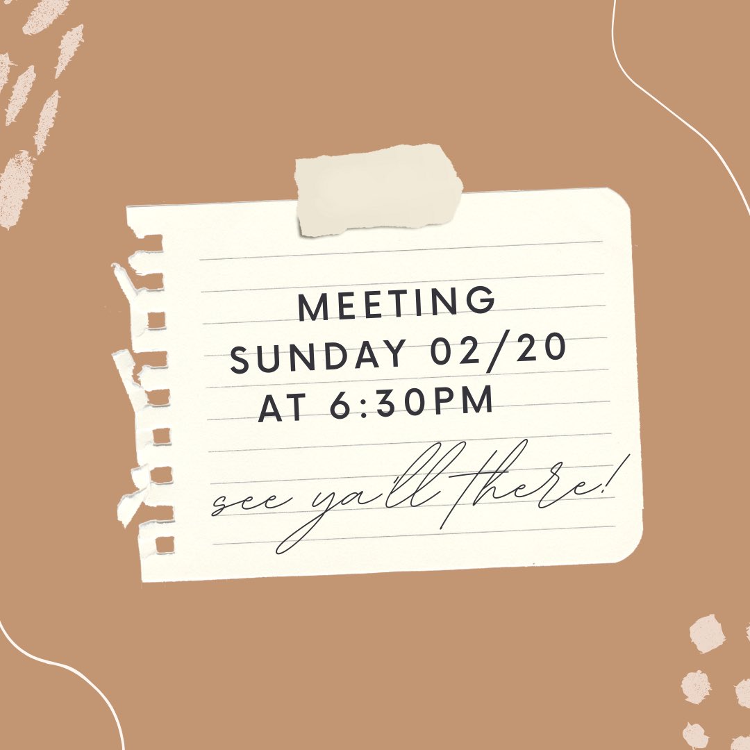 Meeting this week at 6:30pm in Bowman 104! We hope to see y’all there 🦋