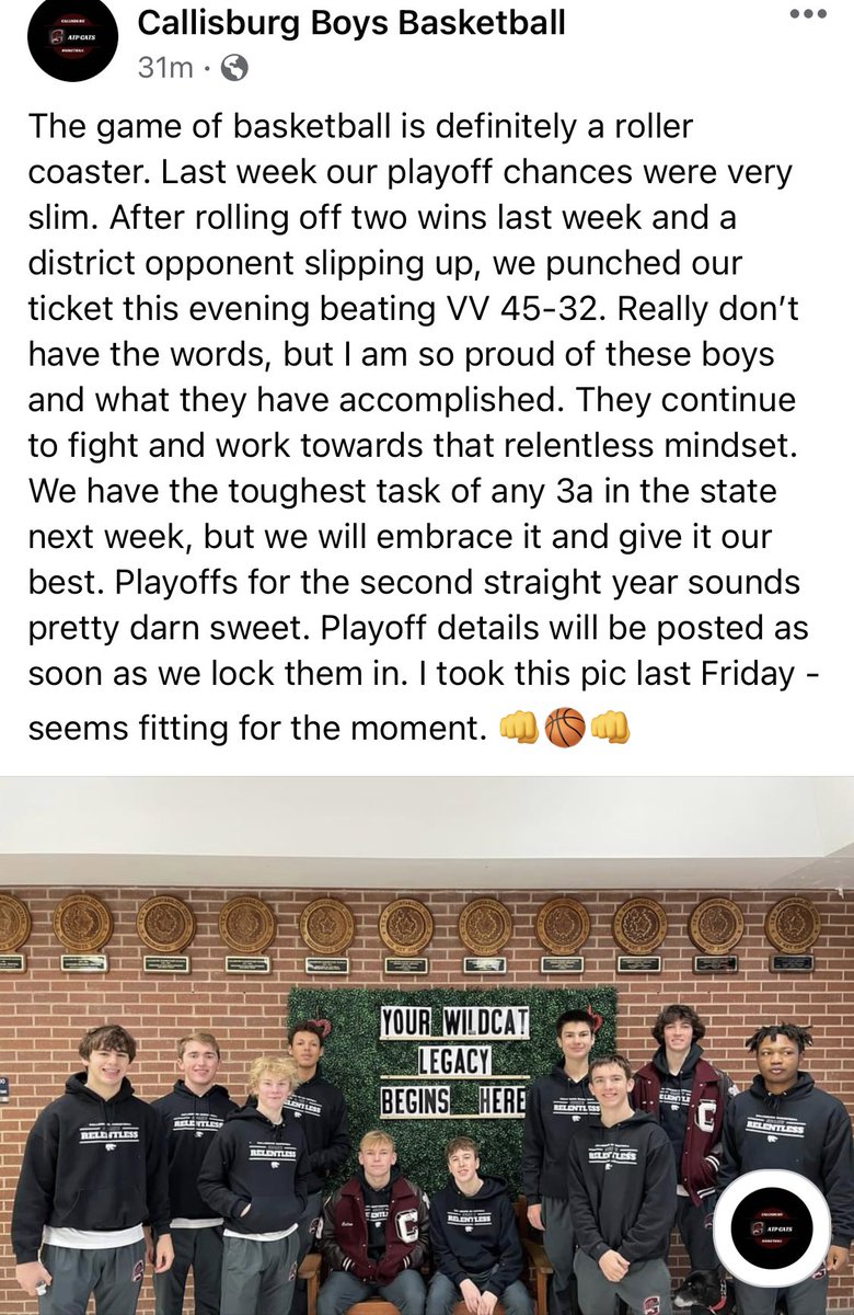 RYCORE ATHLETICS (@reeds340) on Twitter photo Cats punch ticket to postseason tonight with a win over Valley View 45-32. Klein 17 pts @rileyreed_2 <a href="/hoopinsider/">Hoopinsider</a> @KGAFSportsTalk <a href="/tannerspearman/">Tanner Spearman</a> <a href="/CISDWildcats/">Callisburg Wildcat Athletics</a> <a href="/jesse_mak22/">Jesse Klein</a> Cats punch ticket to postseason tonight with a win over Valley View 45-32. Klein 17 pts @rileyreed_2 <a href="/hoopinsider/">Hoopinsider</a> @KGAFSportsTalk <a href="/tannerspearman/">Tanner Spearman</a> <a href="/CISDWildcats/">Callisburg Wildcat Athletics</a> <a href="/jesse_mak22/">Jesse Klein</a>