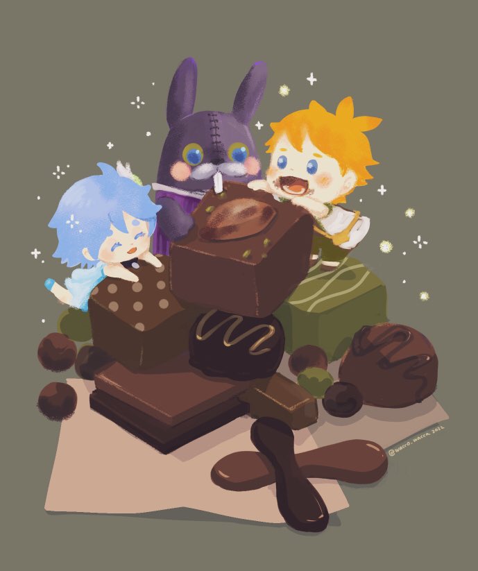 マウスの電池が切れてる間息抜きに描きました。泣凪ワールドにチョコはないけど千パレワールドにはあるよギィの売店とかにたぶん！チョコおいしい(*´༥`*)