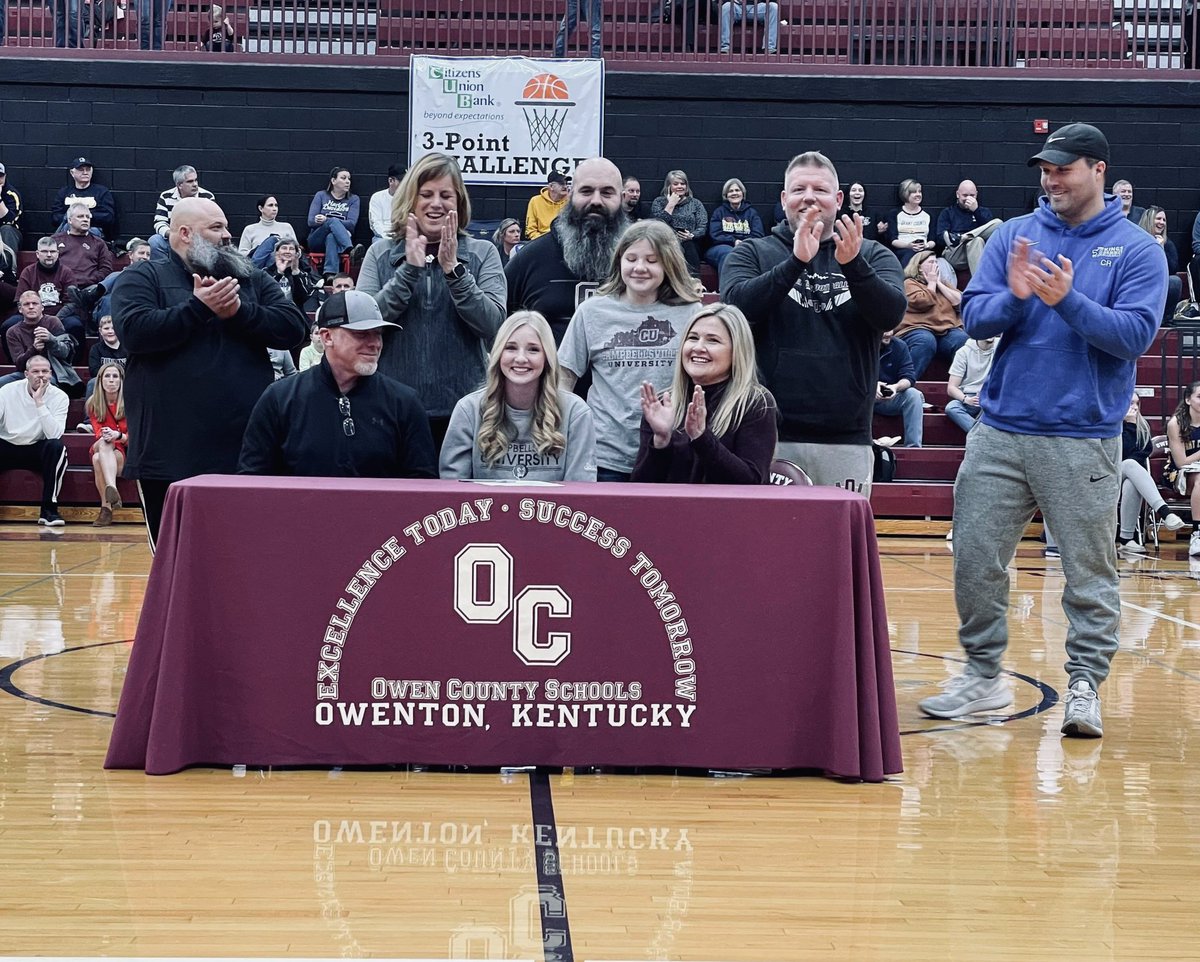 Congratulations to Owen County Senior Macie Chappell who signed her NLI to play Soccer at Campbellsville University.

We know she will continue to make the Rebels Nation proud.

#OCGS
#WEareOC
#REPtheO