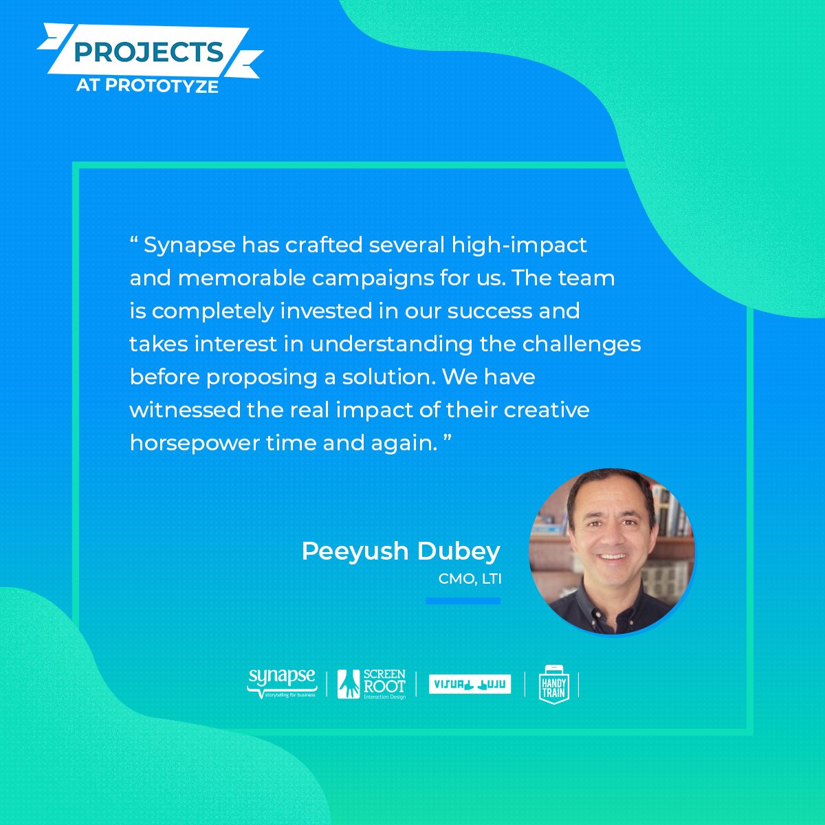 Prototyze1's tweet photo. Team Synapse was really excited to work with LTI and deliver memorable work on their campaigns! 

#ProjectsInSpotlight #ClientReviews #Testimonials #Synapse https://t.co/0RZRfozG68