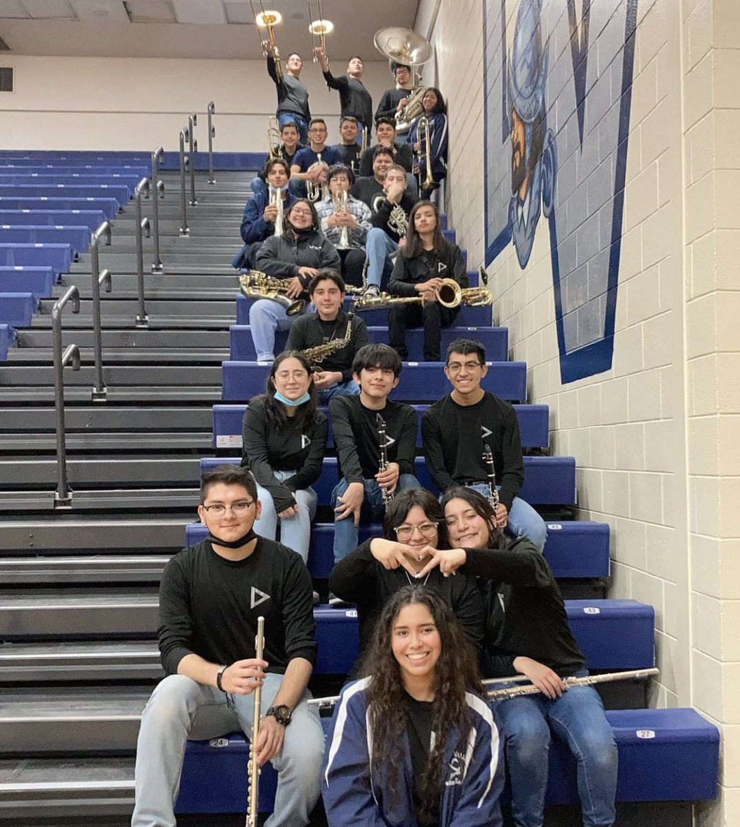 Pep-band supporting the  Del Valle Basketball team!
#weareone #ofod #basketball #band #goteam