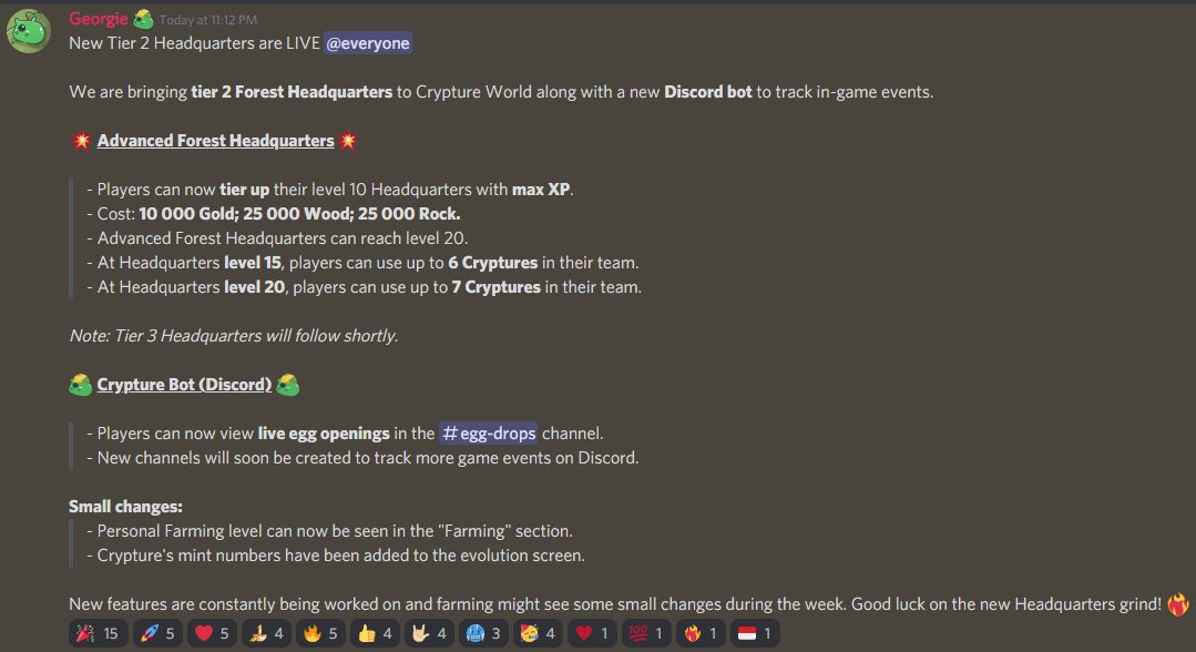 New tier 2 Headquarters are LIVE!

Headquarters and Cryptures can now be upgraded/evolved🔥

The level up grind begins now! 🎊

#P2E #NFTCommunity #WAXP