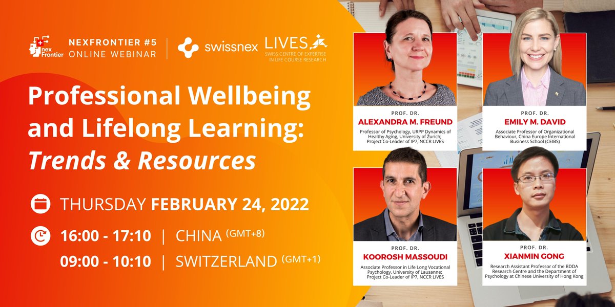 SwissAmbSGP's tweet photo. #nexFrontier: Professional Wellbeing and Lifelong Learning! Join @swissnexChina for the upcoming 🇨🇭nexFrontier webinar to discover trends and resources in #ProfessionalWellbeing 😌 &amp; #LifelongLearning🧠
RSVP: https://t.co/j3pUqkLxzr https://t.co/HCkU7HQz12