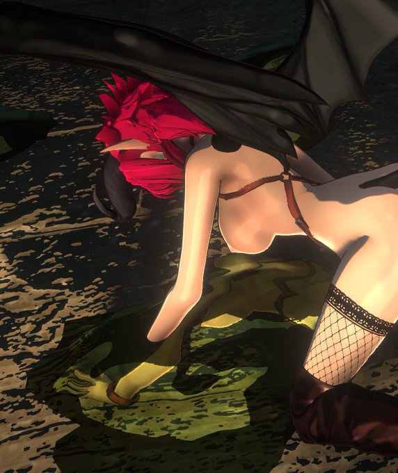 反射用のテクスチャがたぶん映してるカメラ自体のを使ってるっぽくて背中から見てるのに背中が映る。
負荷軽減なんちゃって雰囲気ものとしてはアリなんだけど、エロとしては違うだろ? そこは前側から見たおっぱいが映り込んで欲しいところだろ?
半透明スライムの中が透けないのもフェチ的には減点 