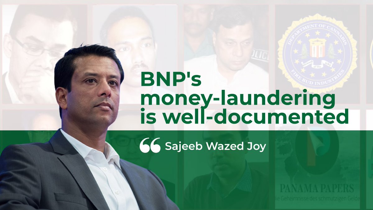 albd1971's tweet photo. PM's ICT Advisor @SajeebWazed posted a video of #BNP and its leaders' money laundering allegations with proof from global watchdogs. #TariqueRahman &amp; other leaders of his party laundered a huge amount of money globally in just 5 years.
👉https://t.co/7bmdk5UNGv
#BoycottBNP https://t.co/j15A0lAnki