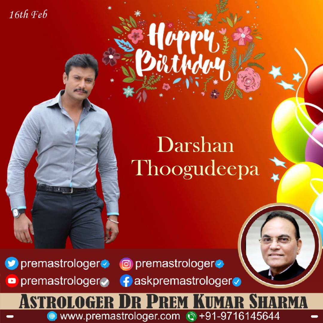 premastrologer's tweet photo. Happy Birthday wishes to iconic and evergreen actor Darshan. You are the undeniable favourite of the masses and rule the hearts of cine-goers. I pray that your new film Kranti scripts history with its success. God bless you always! @dasadarshan

#DasaDarshan
#HappyBirthday https://t.co/QTxgycOpf8