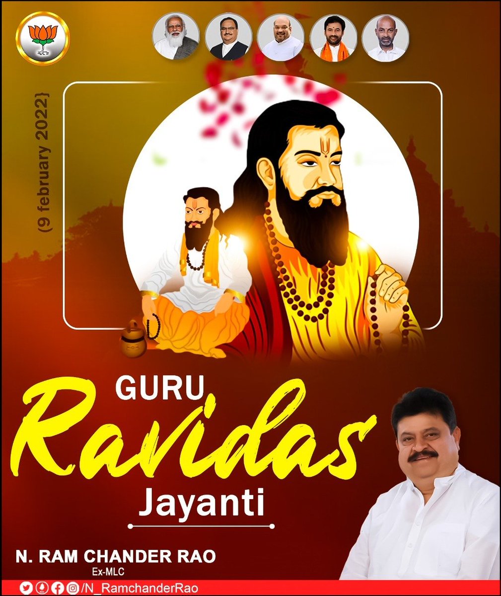 I bow with reverence to Sant Ravidas Ji on his Jayanti. He believed in peace, equality, and brotherhood. 

His ideas &amp; thoughts inspire us to strive for the upliftment of marginalized communities.

#RavidasJayanti2022