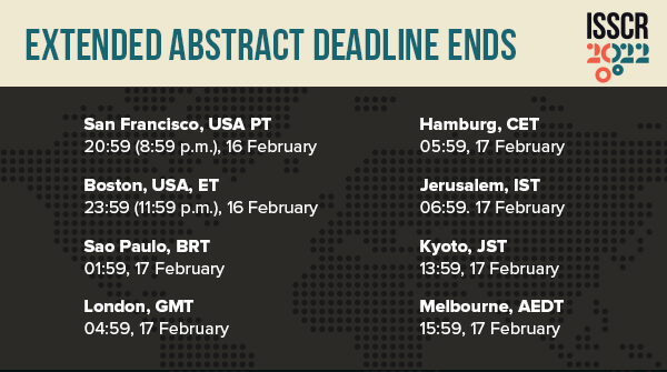 ISSCR (@isscr) on Twitter photo 🕐⌛ Just 24 hours left to submit your abstract for #ISSCR2022 in San Francisco! Submit now to be considered for 1 of 100 oral presentations and for Travel and Merit awards. ow.ly/bHW250HW451 <a href="/STEMCELLTech/">STEMCELL Technologies</a> 🕐⌛ Just 24 hours left to submit your abstract for #ISSCR2022 in San Francisco! Submit now to be considered for 1 of 100 oral presentations and for Travel and Merit awards. ow.ly/bHW250HW451 <a href="/STEMCELLTech/">STEMCELL Technologies</a>