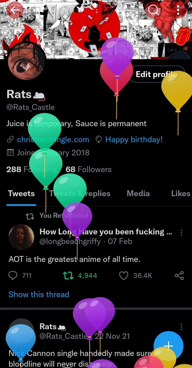 Rats_Castle's tweet photo. Oh look balloons. https://t.co/03clOj86SU