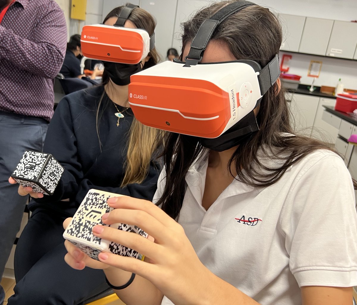 During Mr. Kumar's Anatomy class, students explored the structures of a human heart using VR goggles and augmented reality cubes–allowing them to gain a deeper understanding of the organ.

#ASDubai
#FutureReady