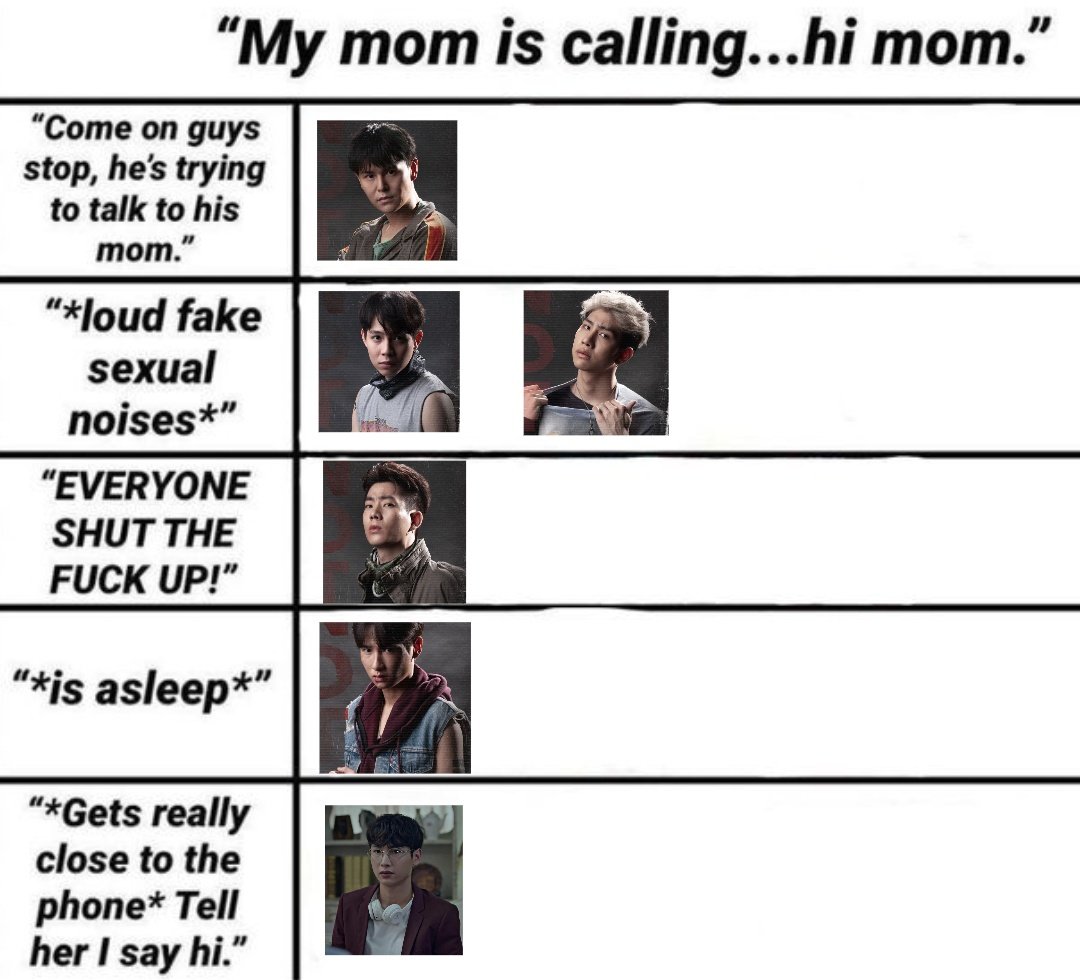 [ not me gang ft. y/n ] : "my mom is calling....hi mom."
#NotMeSeries