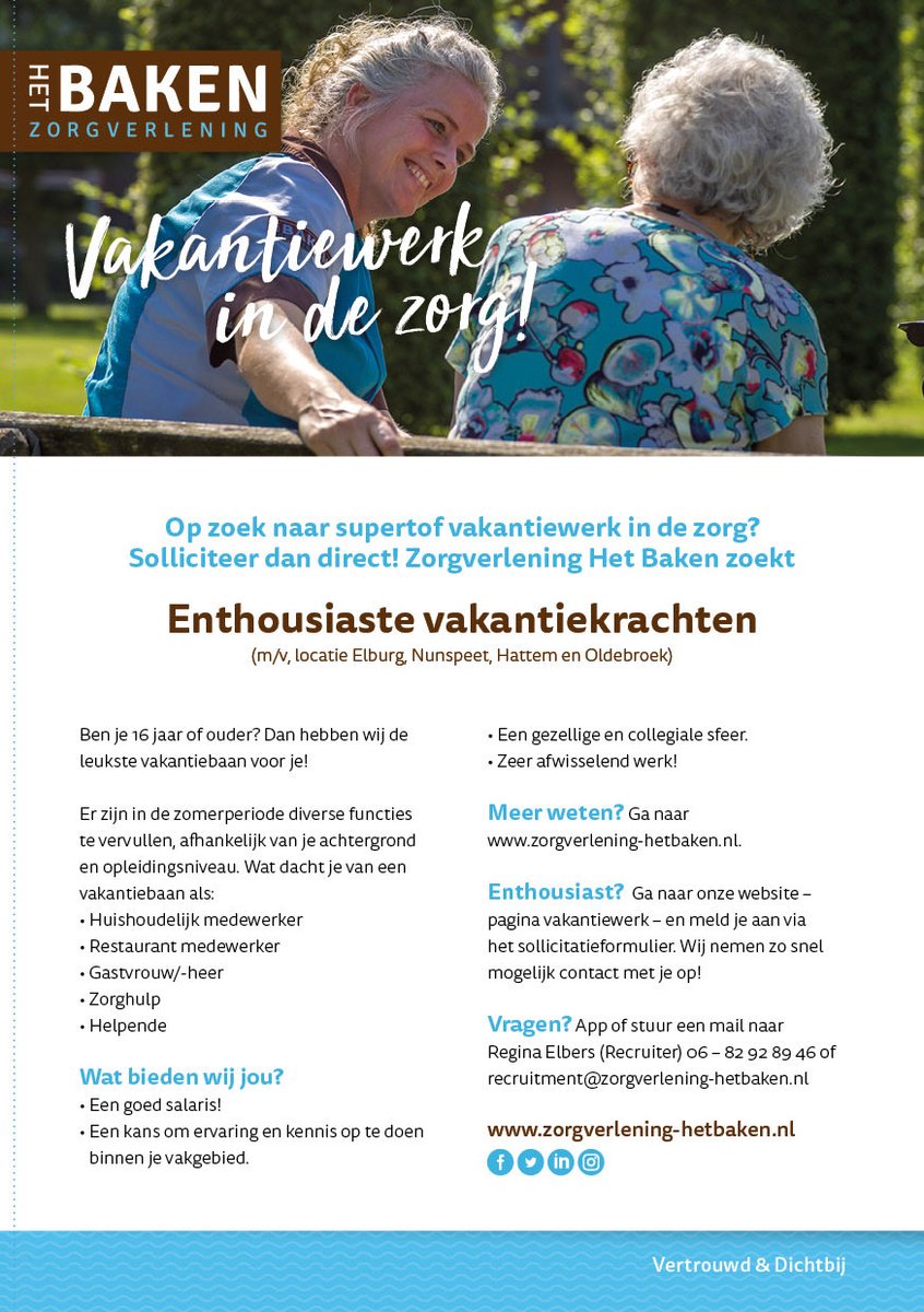HetBaken_zorg's tweet photo. #vakantiewerk #ouderenzorg https://t.co/wCXLnots8f