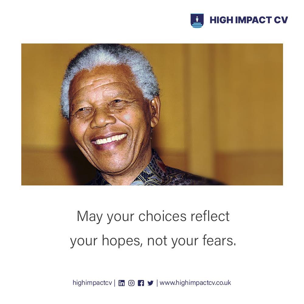 “May your choices reflect your hopes, not your fears.” -Nelson Mandela

#Wednesdaywisdom