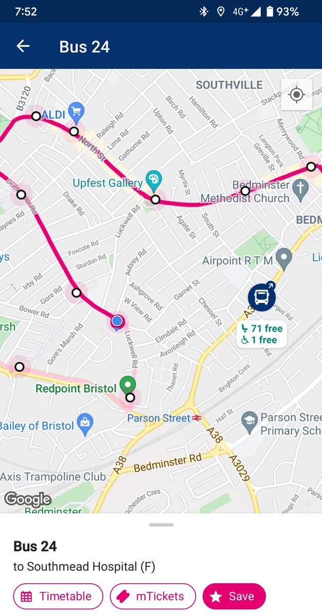 SuperNoa13's tweet photo. @FirstBSA In Bristol the number 24 due to stop at Luckwell Road at 7.45ish just completely went on a different route for no reason. What's going on? https://t.co/oAflt4I3gC