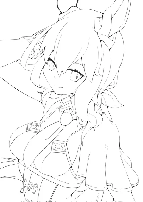 アヤベさん線画
 #ウマ娘  #アドマイヤベガ 