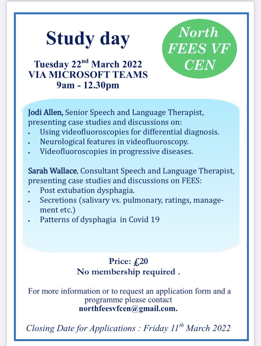 North FEES VF CEN (@northfeesvfcen) on Twitter photo We are hosting our 2nd study day 22nd March via Teams. Speakers include <a href="/JodiAllenSLT/">Jodi Allen</a>, Senior Speech and Language Therapist presenting on Videofluroscopy and <a href="/sarahwallaceslt/">杭州外围/上海外围/广州外围/深圳外围/苏州外围/厦门外围/武汉外围/长沙外围/资源</a> Consultant Speech and Language Therapist presenting on FEES. To apply email northfeesvfcen@gmail.com We are hosting our 2nd study day 22nd March via Teams. Speakers include <a href="/JodiAllenSLT/">Jodi Allen</a>, Senior Speech and Language Therapist presenting on Videofluroscopy and <a href="/sarahwallaceslt/">杭州外围/上海外围/广州外围/深圳外围/苏州外围/厦门外围/武汉外围/长沙外围/资源</a> Consultant Speech and Language Therapist presenting on FEES. To apply email northfeesvfcen@gmail.com
