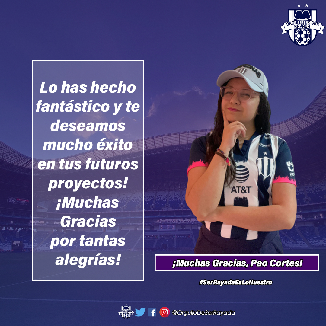ODSRFemenil_'s tweet photo. 🤝 | ¡Mucho éxito, @PaoCrts3
¡Muchas Gracias por tu entrega en cada trasmisión en @ODSRFemenil_ en Rayadas al Frente, Mucho éxito en todo lo que venga para Ti! ❤️
Nos Vemos Pronto. | #SerRayadaEsLoNuestro 🎀 https://t.co/4xOpnBmJpY