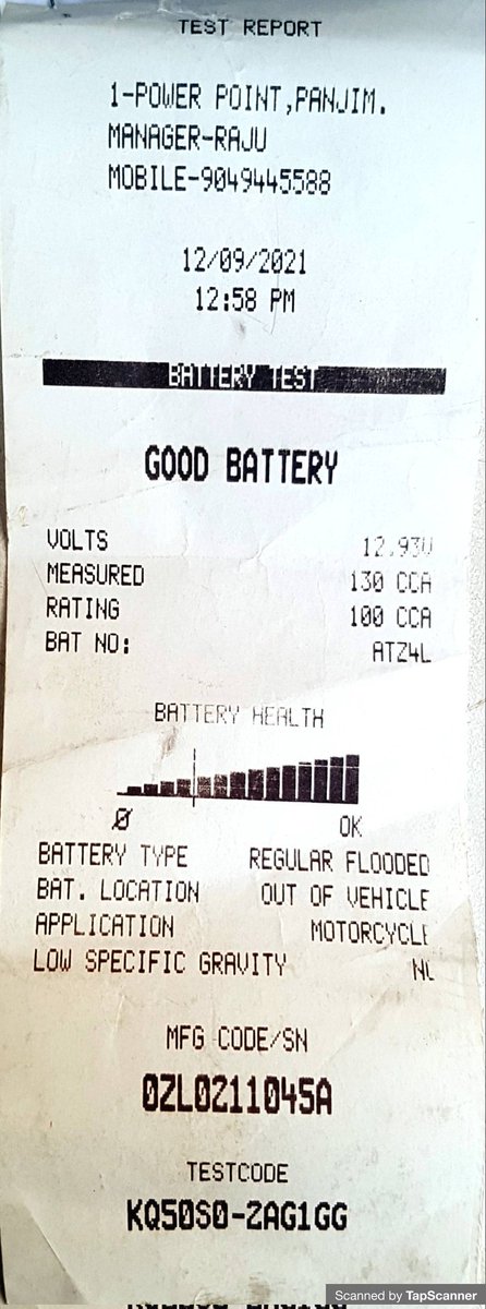 KaushirR's tweet photo. @suzuki2wheelers I had purcahsed an Access 125 frim one of dealerships in Navi Mumbai. The vehicle had a prefitted battery of #Amco make which suddenly stopped working last year. https://t.co/gvgh1UYpWg