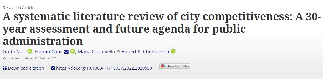 Public Management Review (@pmreview_) on Twitter photo What is the connection between local governments and competitiveness? <a href="/gretanasi/">Greta Nasi 🇮🇹🇪🇺</a>, <a href="/heminway2017/">Hemin Choi</a>, <a href="/MariaCucciniell/">Maria Cucciniello</a> and <a href="/voice4pa/">Robert Christensen</a> synthesize three decades of cross-disciplinary literature tandfonline.com/doi/full/10.10… What is the connection between local governments and competitiveness? <a href="/gretanasi/">Greta Nasi 🇮🇹🇪🇺</a>, <a href="/heminway2017/">Hemin Choi</a>, <a href="/MariaCucciniell/">Maria Cucciniello</a> and <a href="/voice4pa/">Robert Christensen</a> synthesize three decades of cross-disciplinary literature tandfonline.com/doi/full/10.10…