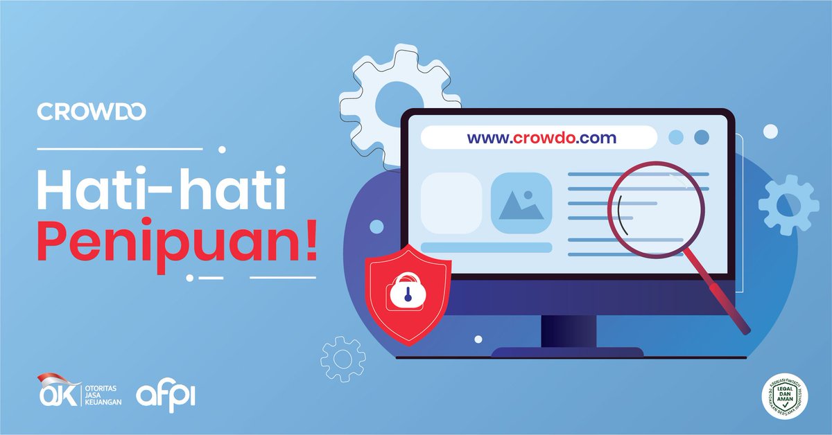 crowdo_ID's tweet photo. Mohon berhati hati dengan segala bentuk penipuan yang mengatasnamakan Crowdo. Untuk berkomunikasi langsung dengan kami, silahkan hubungi channel resmi kami di :
website : https://t.co/R4TPFvAqMK
IG : officialcrowdo
FB : Crowdo &amp; Crowdo Indonesia
LinkedIn: https://t.co/Qrxu2O67yi https://t.co/s4qGnq7uxy