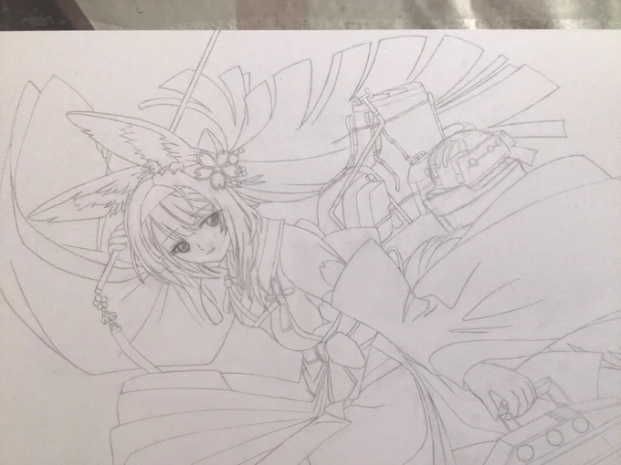 合ってるんだか間違ってるんだか不明ですが、主砲を描き込むです。
花月の正解がある資料が無いので悩むところ。 
