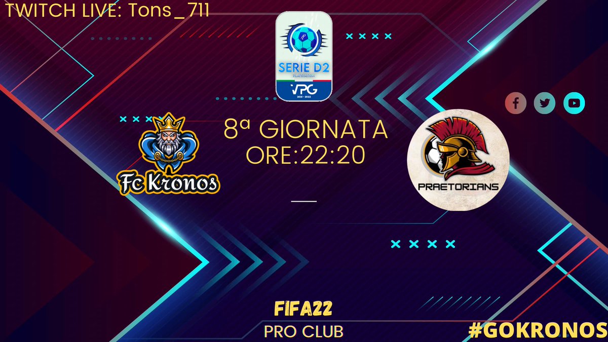 🏟 MATCHDAY🏟
<a href="/FCKRONOSS/">FC KRONOS</a> - @praetorians22