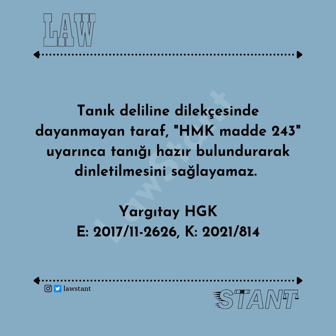 Dilekçesinde tanık deliline dayanmayan tarafa ilişkin Yargıtay kararı 👇