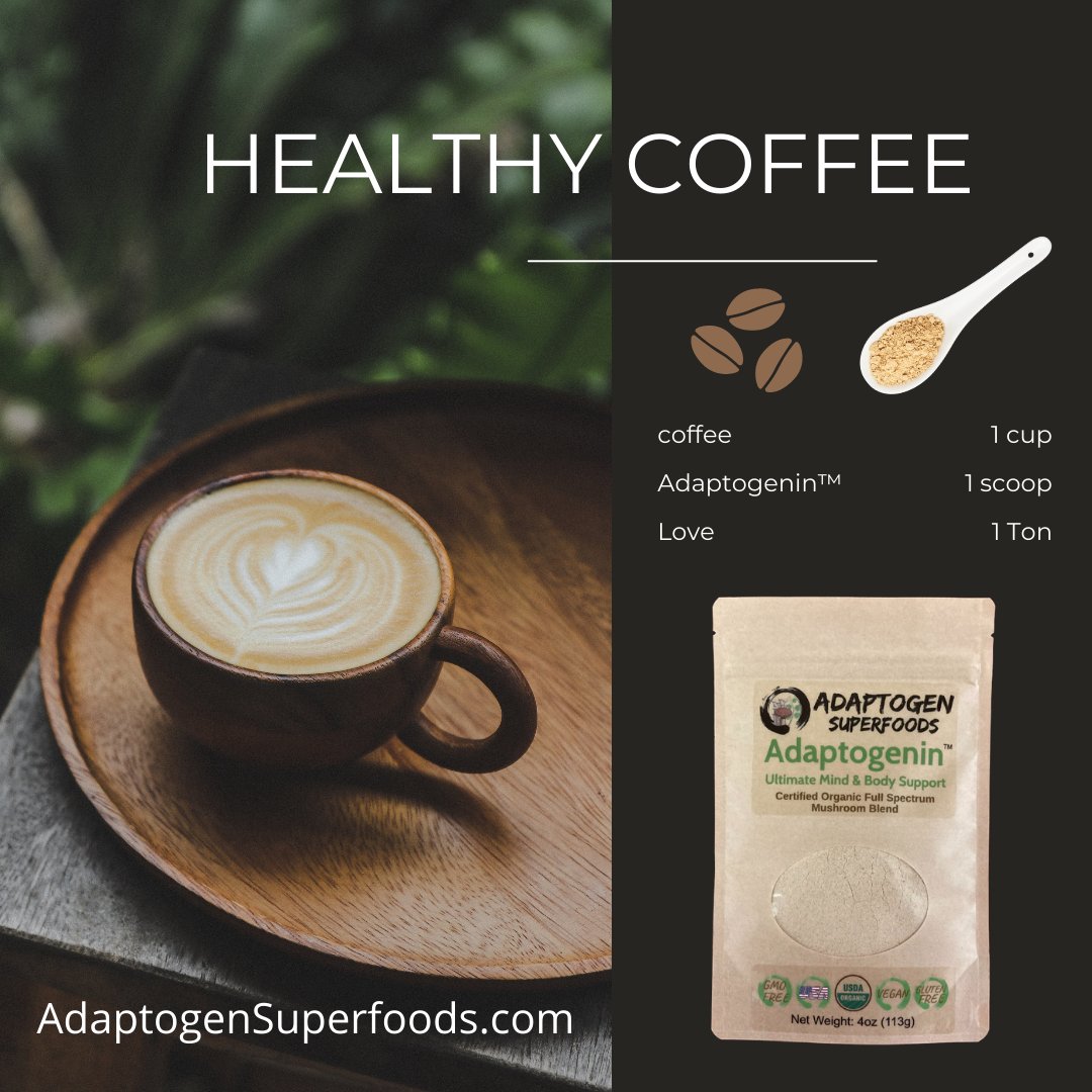 Adaptogenin's tweet photo. Make your coffee healthy with Adaptogenin™ 
-the most comprehensive immune support on the market today!

#immunesystem
#antiviral https://t.co/V1GRSICtQa