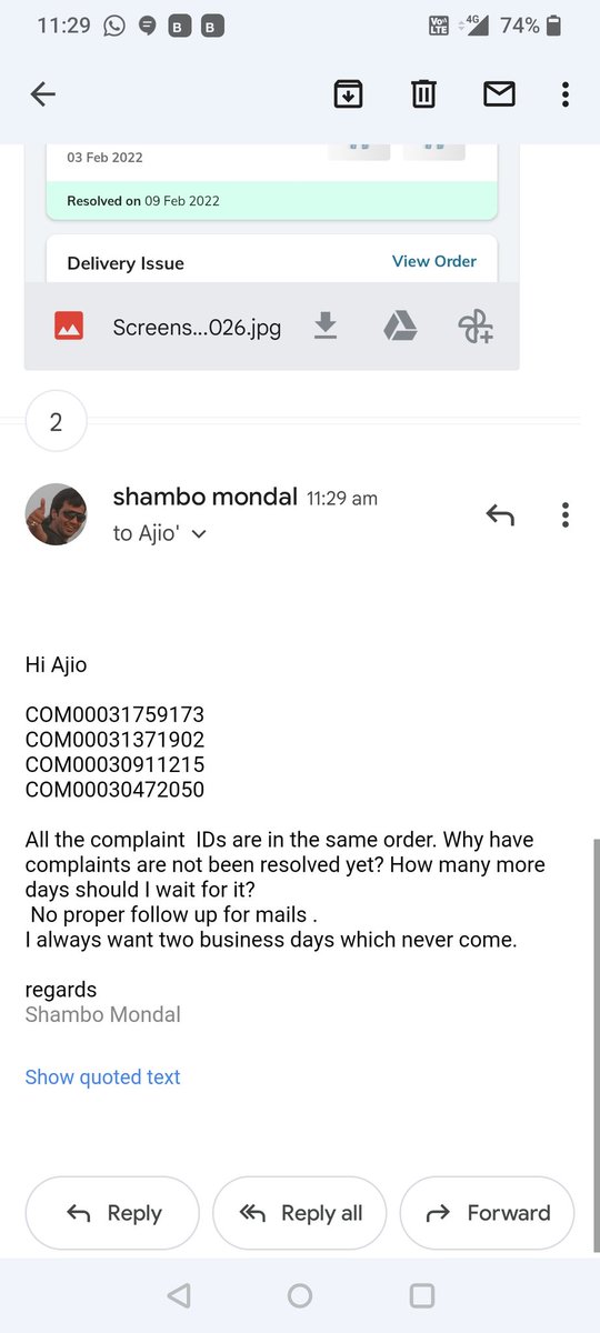 ShamboMondal's tweet photo. Unbelievable painful customer service and Don't trust them they fraudulently took my money now not refunding @AJIOLife https://t.co/hTVVvxuRTc